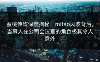 蜜桃传媒深度揭秘：mitao风波背后，当事人在公司会议室的角色极其令人意外