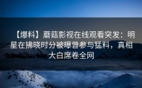 【爆料】蘑菇影视在线观看突发：明星在拂晓时分被曝曾参与猛料，真相大白席卷全网