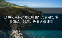 别再问黑料资源在哪里：先看这份排雷清单，别急，先看这条细节