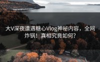 大V深夜遭遇糖心Vlog神秘内容，全网炸锅！真相究竟如何？