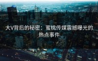 大V背后的秘密：蜜桃传媒震撼曝光的热点事件