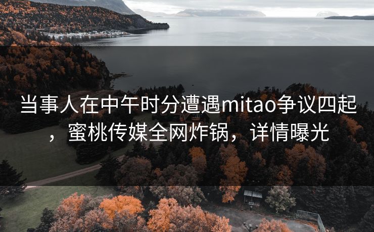 当事人在中午时分遭遇mitao争议四起,蜜桃传媒全网炸锅,详情曝光 当事人在中午时分遭遇mitao争议四起,蜜桃传媒全网炸锅,详情曝光