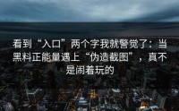 看到“入口”两个字我就警觉了：当黑料正能量遇上“伪造截图”，真不是闹着玩的